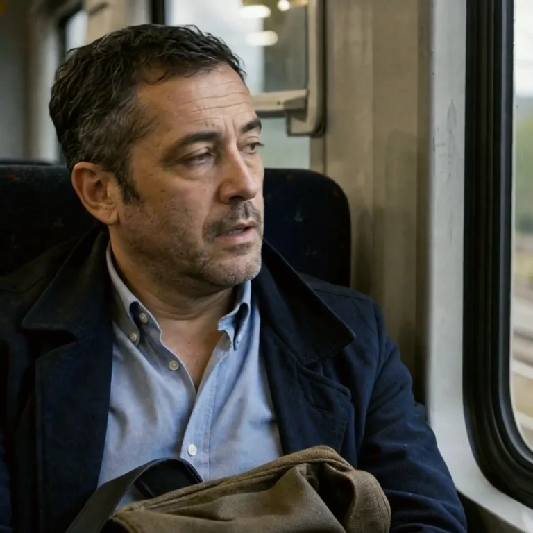 Un hombre durante un trayecto en tren, fotograma de la presentación
